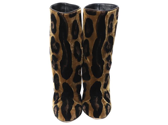 Stivaletti in pelle di vitello con stampa leopardata Dolce & Gabbana Multicolor Velluto - vista 2
