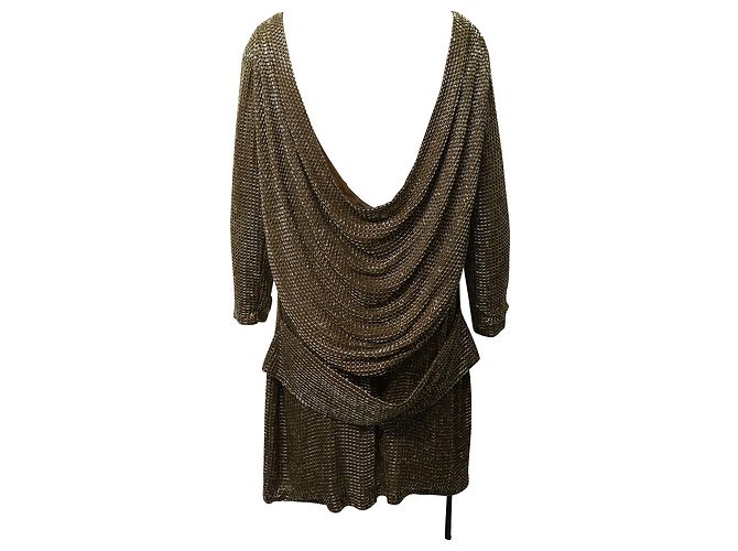 Vestido Tom Ford Draped Backless en seda dorada Dorado Metálico - vista 2