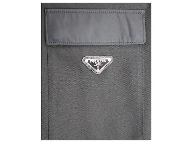 Pantaloni in lana neri con logo Triangle Prada Nero - vista 4