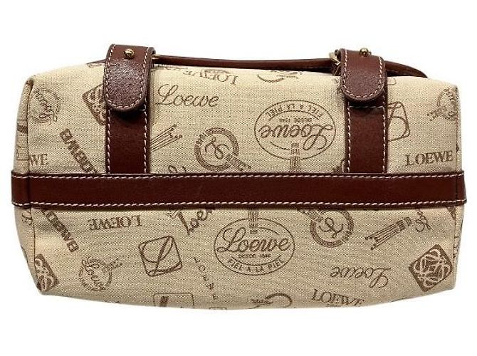 Borsa a tracolla in tela e pelle Loewe 160th Anniversary Marrone Rosso Beige - vista 3