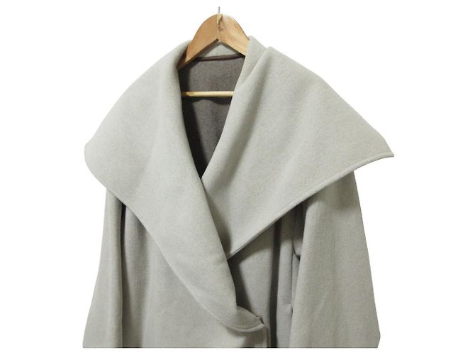 Autre Marque Abrigo pitchoune con gran cuello de chal Beige - vista 3