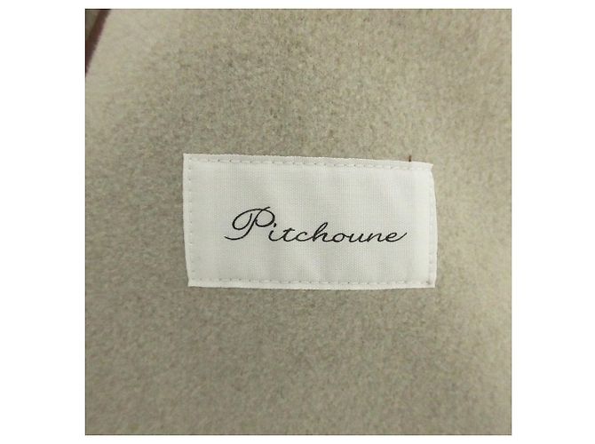 Autre Marque Abrigo pitchoune con gran cuello de chal Beige - vista 6