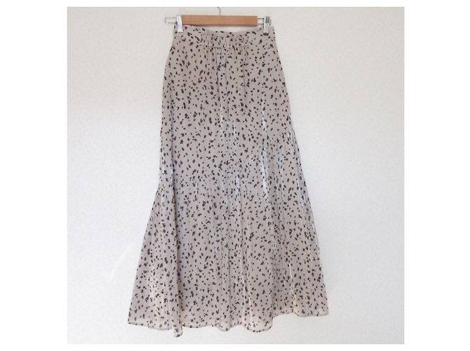 Autre Marque Falda ajustada con estampado snidel Beige - vista 2