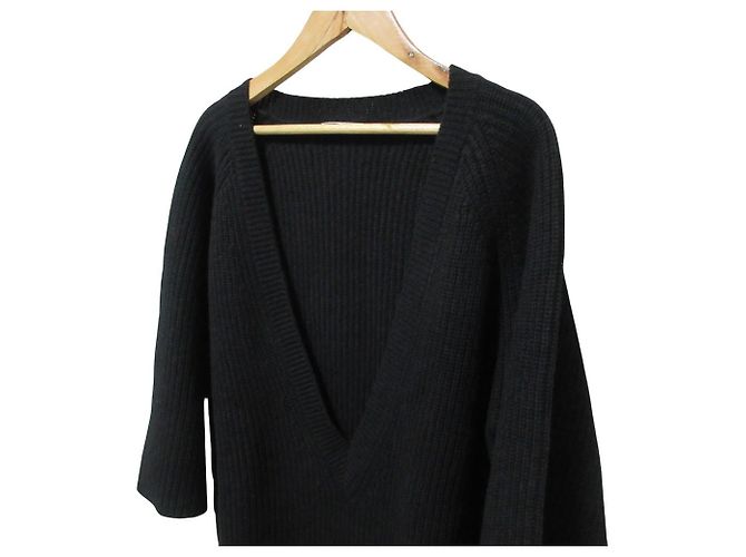 Chloé Chloe Strickkleid aus Kaschmir mit V-Ausschnitt Schwarz - Ansicht 3