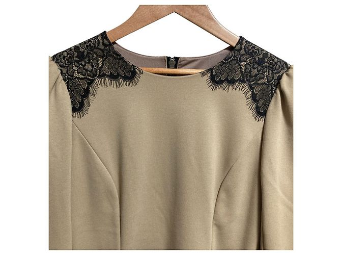 LANVIN COLLECTION Kleid mit Spitzeneinsätzen Grün - Ansicht 4