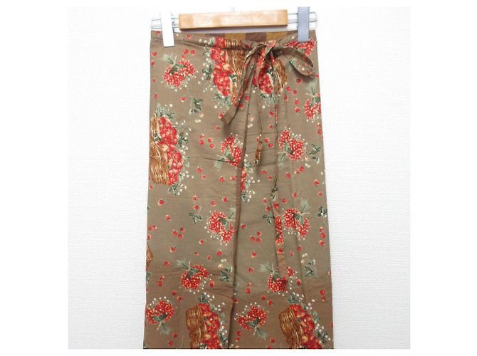 Autre Marque Falda larga cruzada con estampado de frutas WONDERFUL WORLD Beige - vista 3