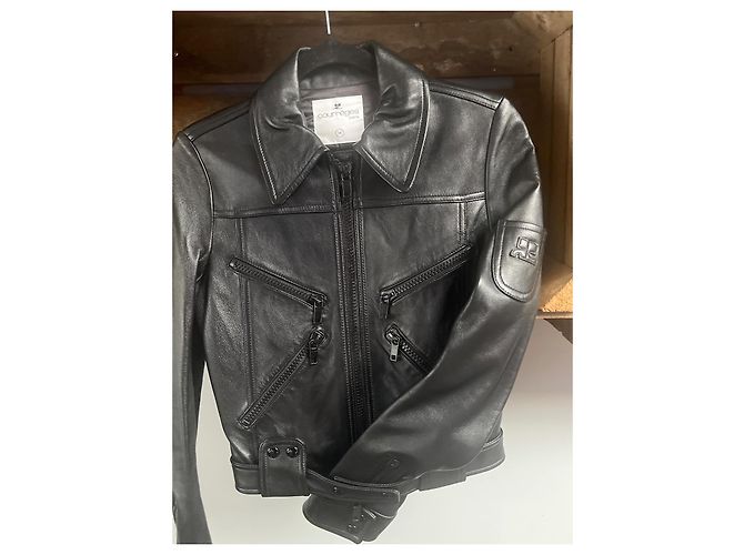Courreges Courrèges Lederjacke schwarz - Ansicht 4