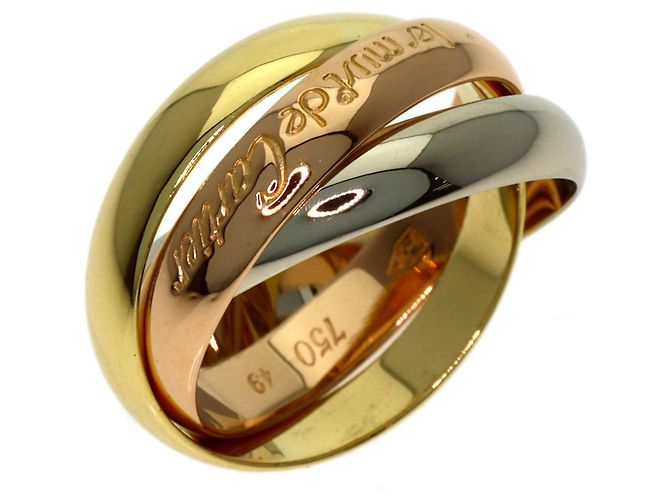 Anello Trinity Cartier Oro Rosa Bianco e Giallo 18K - vista 2