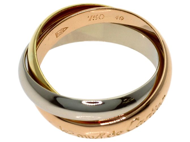 Anello Trinity Cartier Oro Rosa Bianco e Giallo 18K - vista 3