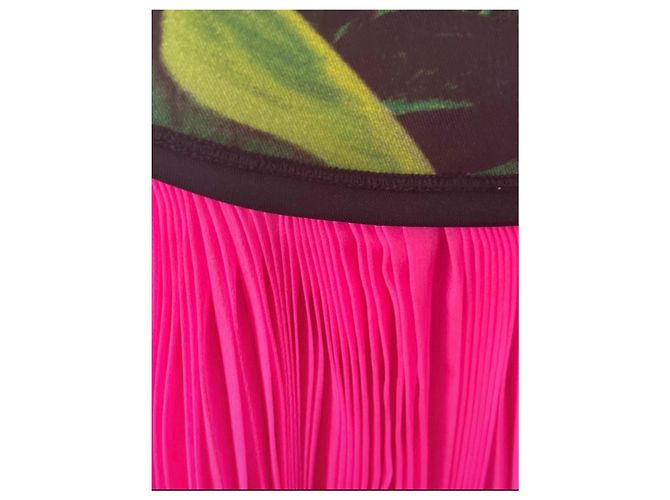 Vestido plisado rosa para mujer con estampado tropical Dsquared2 Blanco Roja Azul Verde - vista 6