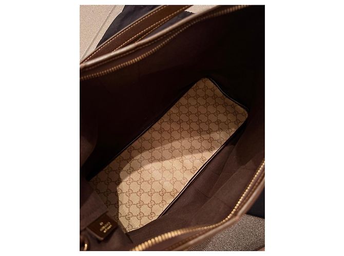 Gucci Monogram Canvas Hobo Bag mit Etui Braun Rot Beige Grün - Ansicht 7