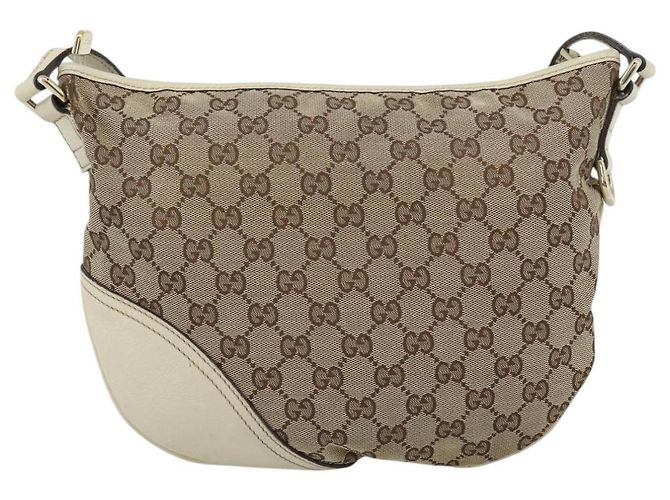 Gucci Britt Half Moon Hobo GG Canvas and leather Beige - vista 3
