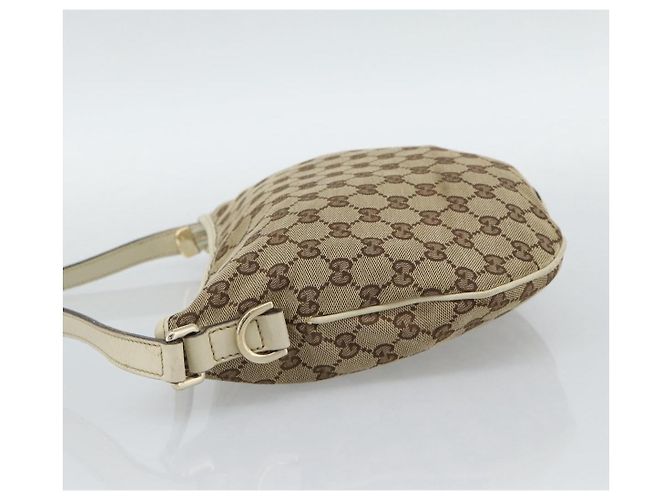 Gucci Britt Half Moon Hobo GG Canvas and leather Beige - vista 4