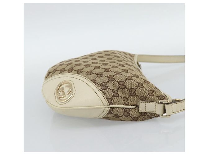 Gucci Britt Half Moon Hobo GG Canvas and leather Beige - vista 5