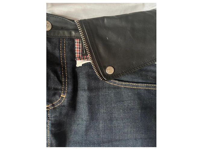 Falda vaquera Dsquared2 con cinturón de cuero Negro Blanco Azul - vista 3