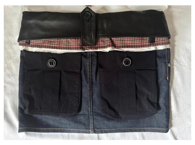 Falda vaquera Dsquared2 con cinturón de cuero Negro Blanco Azul - vista 4