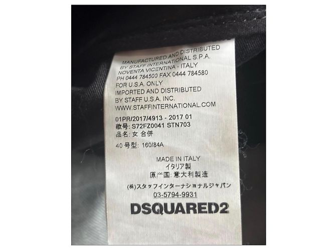Falda vaquera Dsquared2 con cinturón de cuero Negro Blanco Azul - vista 5