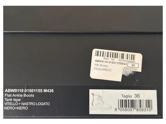 Stivaletti con lacci in pelle nera Dsquared2 Nero - vista 8