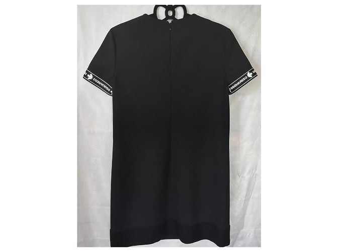 Abito nero Dsquared2 con nastro logo - vista 2