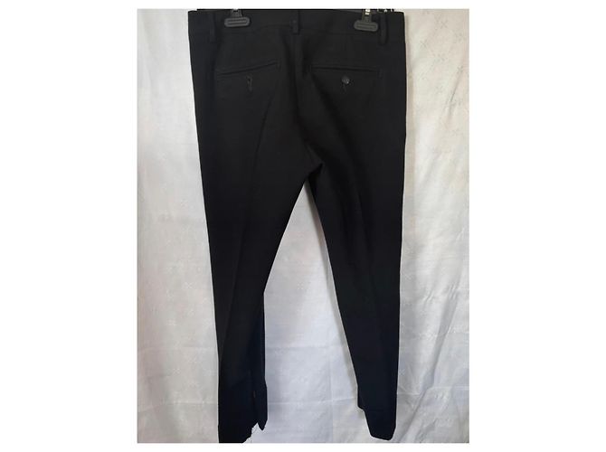 Dsquared2 Black Wool Blend Pants with Logo Tape - view 2