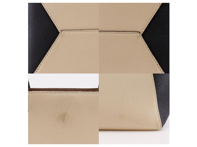 Borsa Tote Louis Vuitton Lockme Nero Beige - vista 11