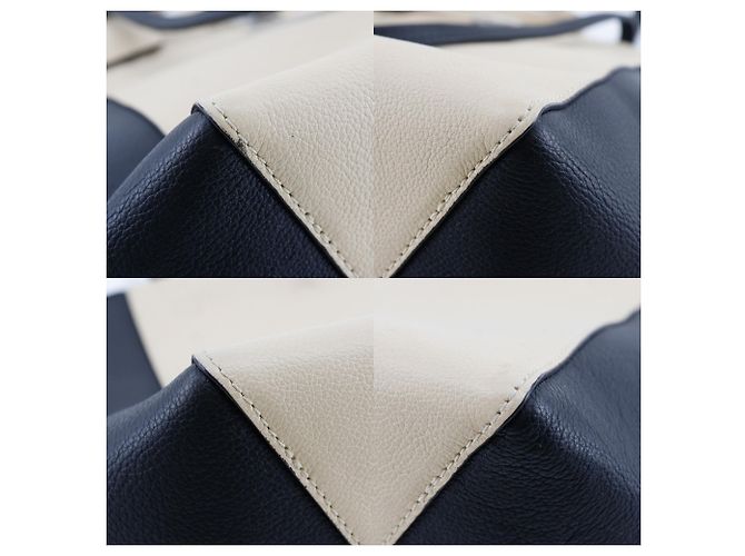 Borsa Tote Louis Vuitton Lockme Nero Beige - vista 4