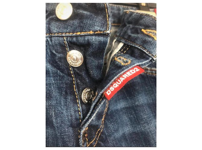 Jeans Cropped Cool Girl di Dsquared2 con nastro laterale con logo Blu - vista 3