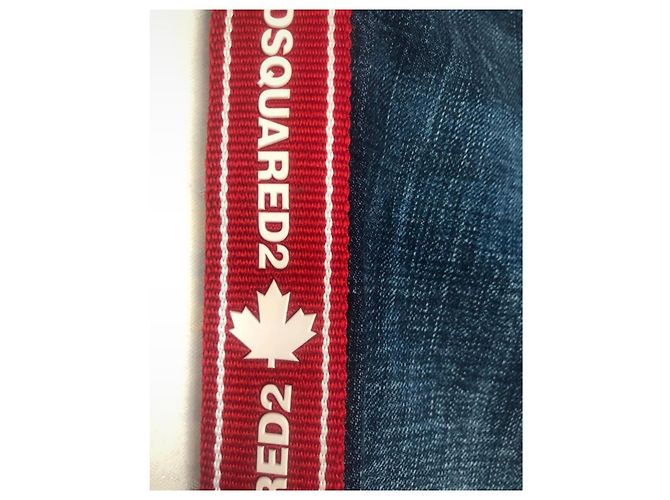 Jeans Cropped Cool Girl di Dsquared2 con nastro laterale con logo Blu - vista 4