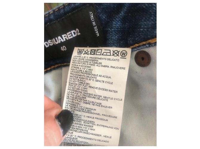 Jeans Cropped Cool Girl di Dsquared2 con nastro laterale con logo Blu - vista 6