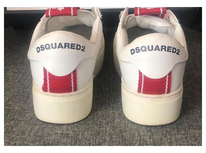 Sneakers in pelle bianca con borchie Dsquared2 Bianco - vista 5