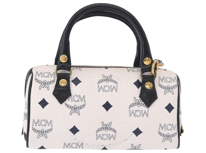 MCM Visetos Leather Bianco - vista 2