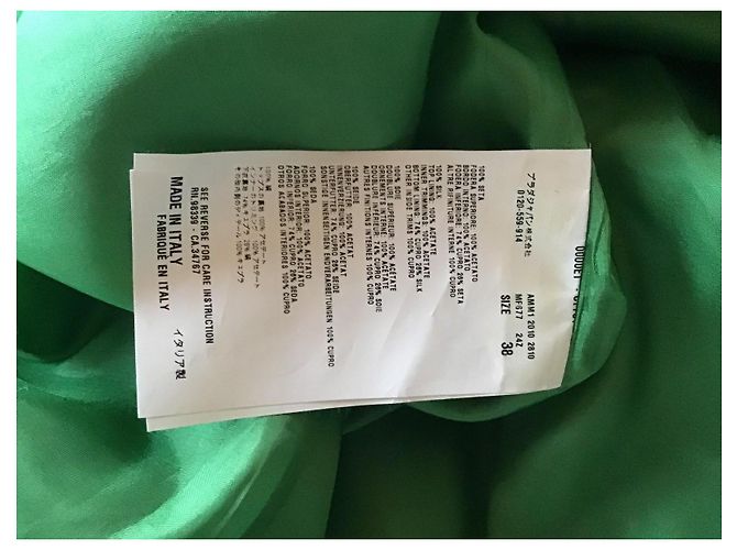 Miu Miu Trägerloses Kleid aus grünem Satin - Ansicht 12