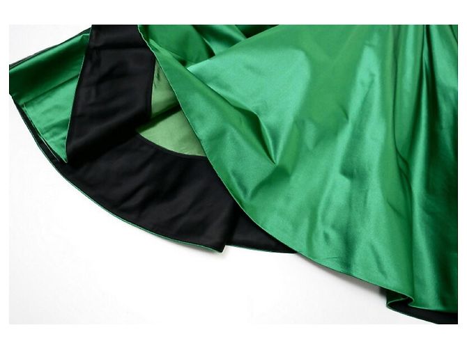 Miu Miu Trägerloses Kleid aus grünem Satin - Ansicht 5