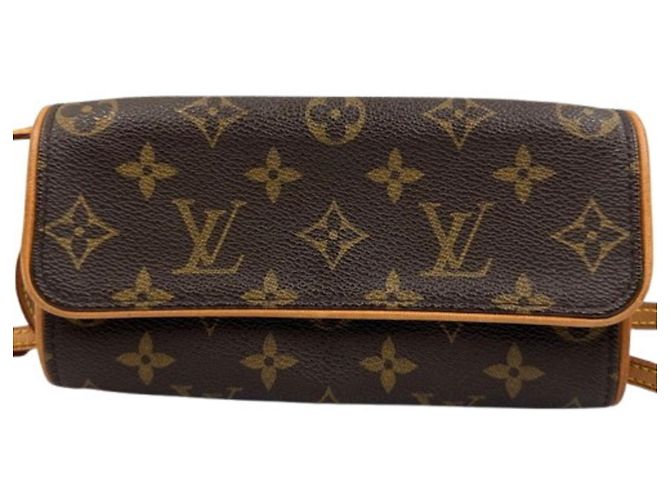 Borsa a Spalla Louis Vuitton Monogram Pochette Twin PM M51854 Marrone - vista 2