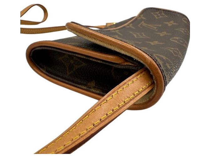 Borsa a Spalla Louis Vuitton Monogram Pochette Twin PM M51854 Marrone - vista 7