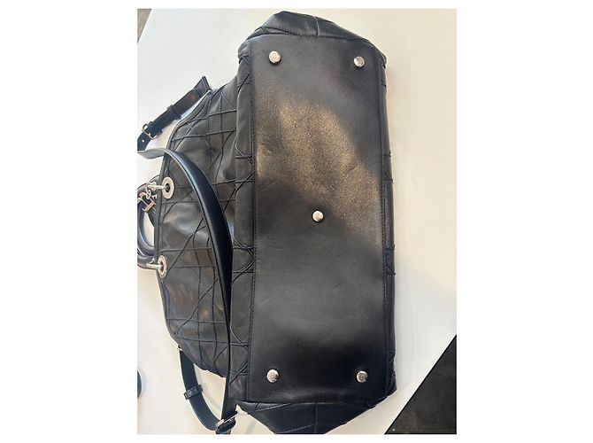 Borsa a mano Dior Cannage in pelle nera Nero - vista 6
