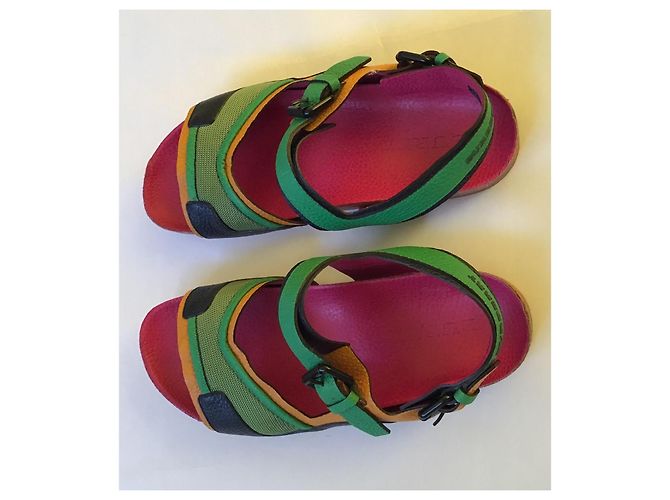 Sandali Colorblock Burberry Nero Rosa Verde Arancione - vista 4