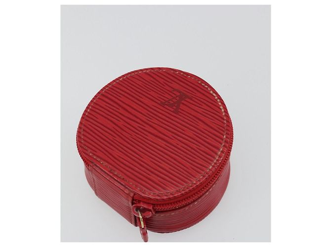 Louis Vuitton Astuccio Gioielli in pelle Epi Rosso - vista 7