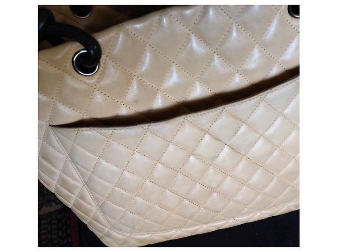 Borsa tote Cambon in pelle trapuntata beige e nero Chanel - vista 10