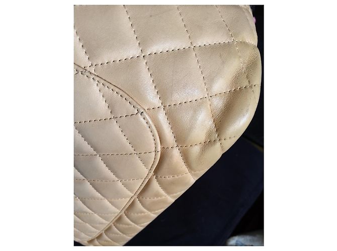 Borsa tote Cambon in pelle trapuntata beige e nero Chanel - vista 11