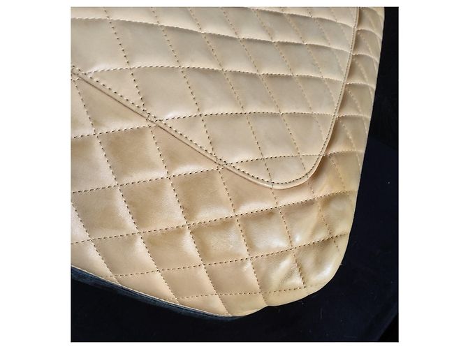 Borsa tote Cambon in pelle trapuntata beige e nero Chanel - vista 13