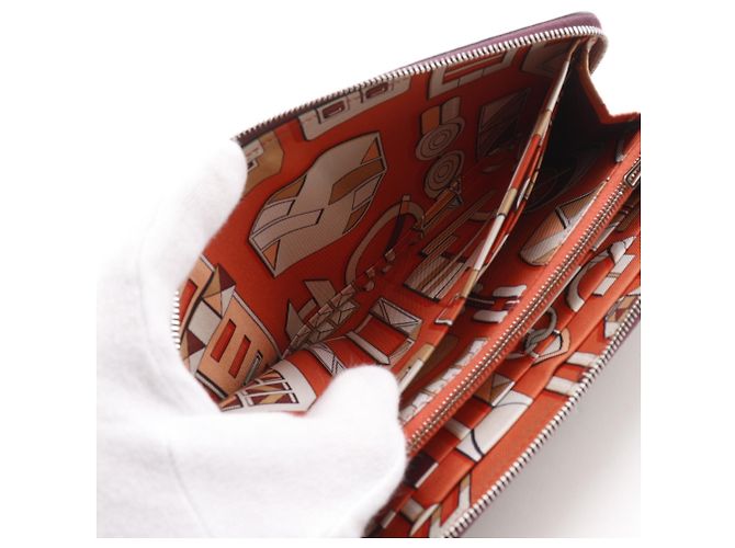 Hermès Cartera larga Azap Hermes Roja Burdeos - vista 5