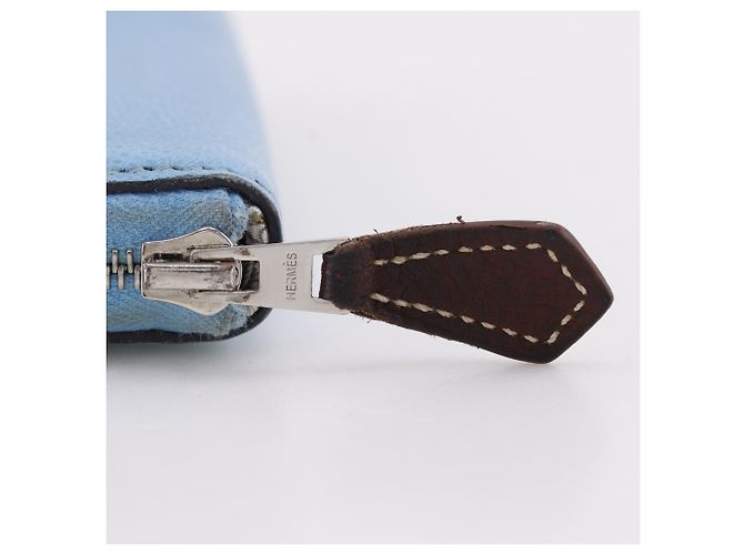 Hermès Monedero compacto de seda Azap Hermes Azul claro - vista 11