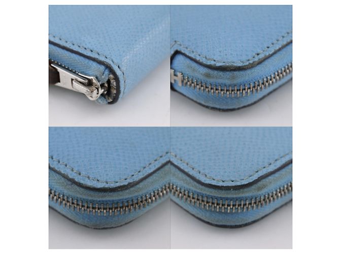 Hermès Monedero compacto de seda Azap Hermes Azul claro - vista 4