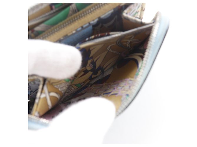Hermès Monedero compacto de seda Azap Hermes Azul claro - vista 5
