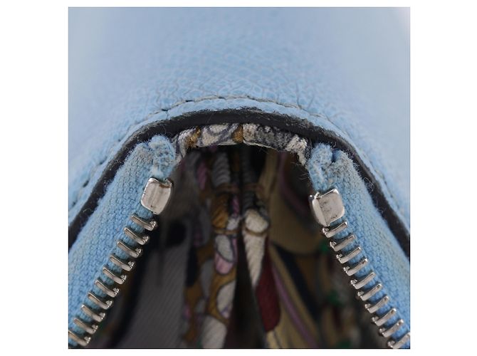 Hermès Monedero compacto de seda Azap Hermes Azul claro - vista 9