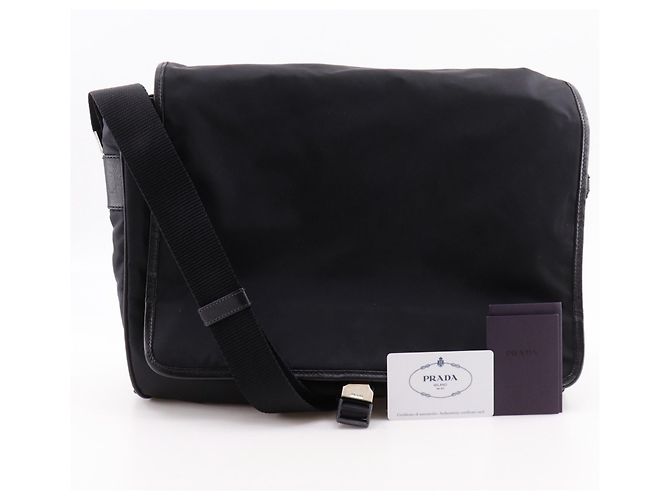 Borsa a tracolla in nylon Prada V158 nero - vista 18