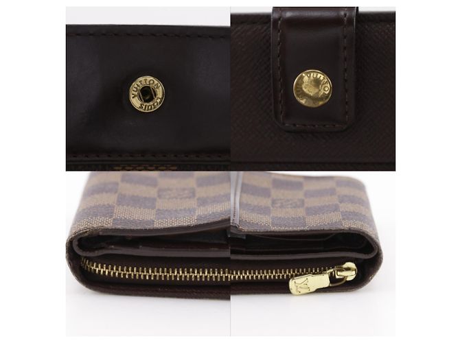 Louis Vuitton Compact Zip Bi-fold Wallet aus Damier Canvas Braun - Ansicht 14