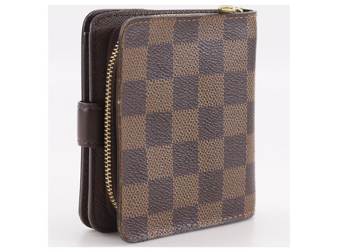 Louis Vuitton Compact Zip Bi-fold Wallet aus Damier Canvas Braun - Ansicht 3