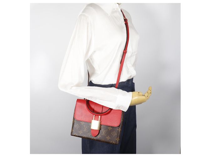 Borsa Louis Vuitton Rocky BB Marrone Rosso Monogramma - vista 16